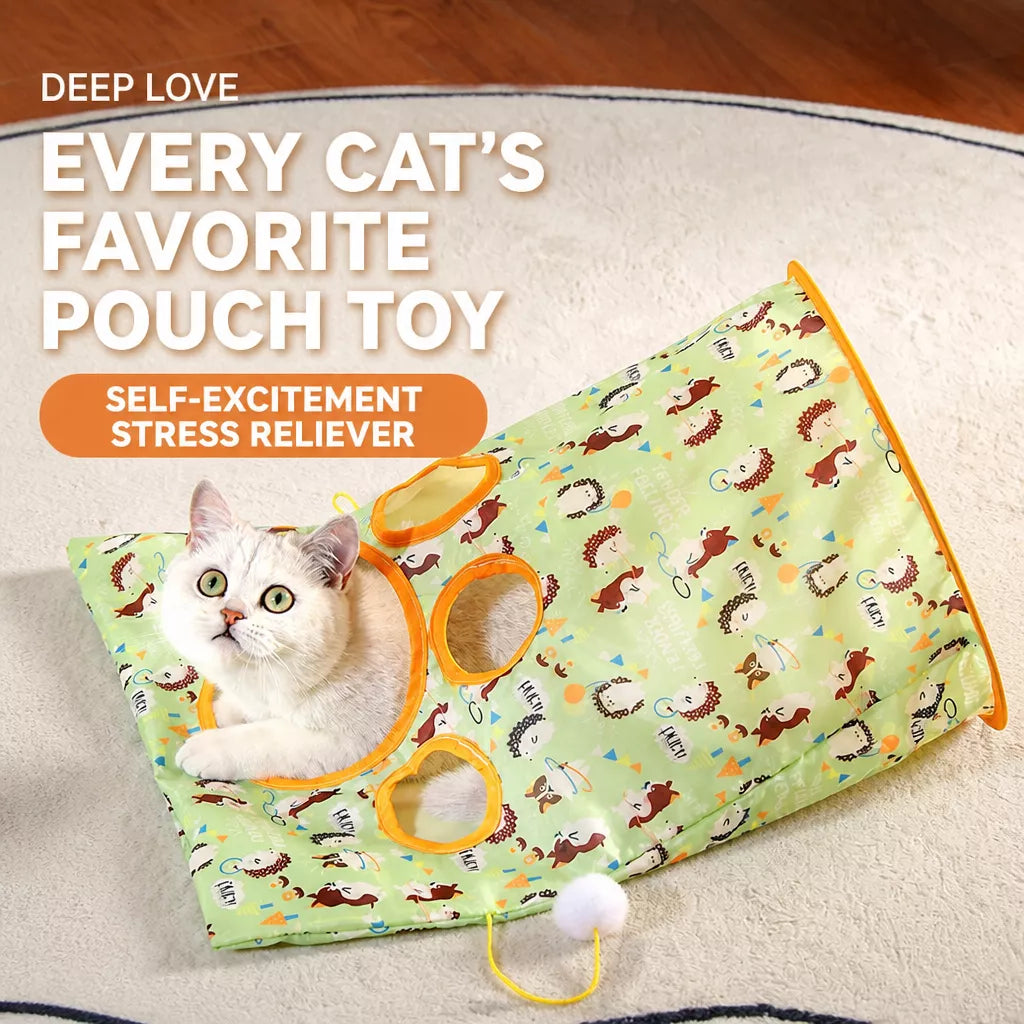 Foldable Oxford Cloth Cat Tunnel Toy with Crinkle Sound