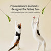 Cat Teaser Wand Toy with Feather & Fiber Teasers