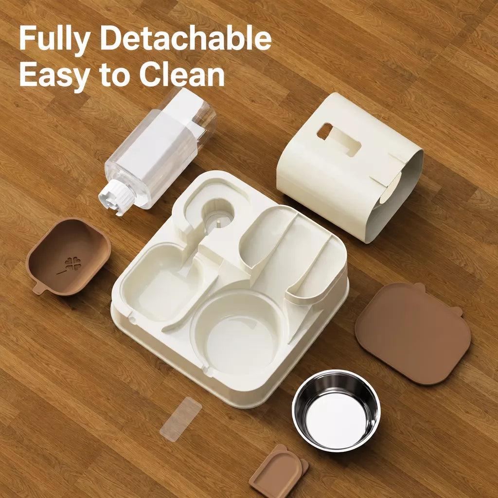 Two-Bowl Pet Feeding Set for Cats and Dogs