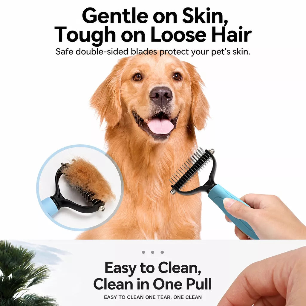 Dog & Cat Grooming Comb for Loose Hair and Tangles