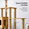 Solid Wood Cat Tree with Bed and Scratching Posts