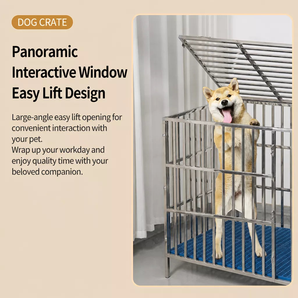 Stainless Steel Dog Crate with Tray