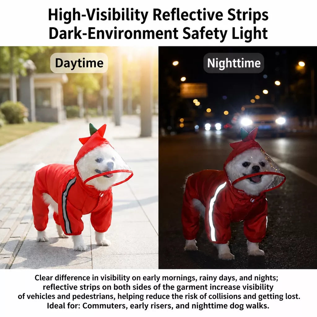Reflective Waterproof Pet Raincoat