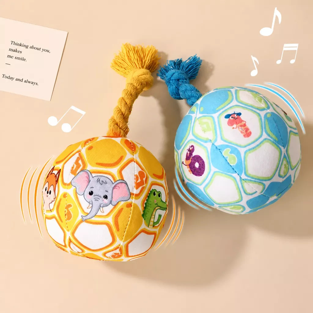 Unicorn Plush Squeaky Ball Toy for Small Dogs, 3.9-Inch