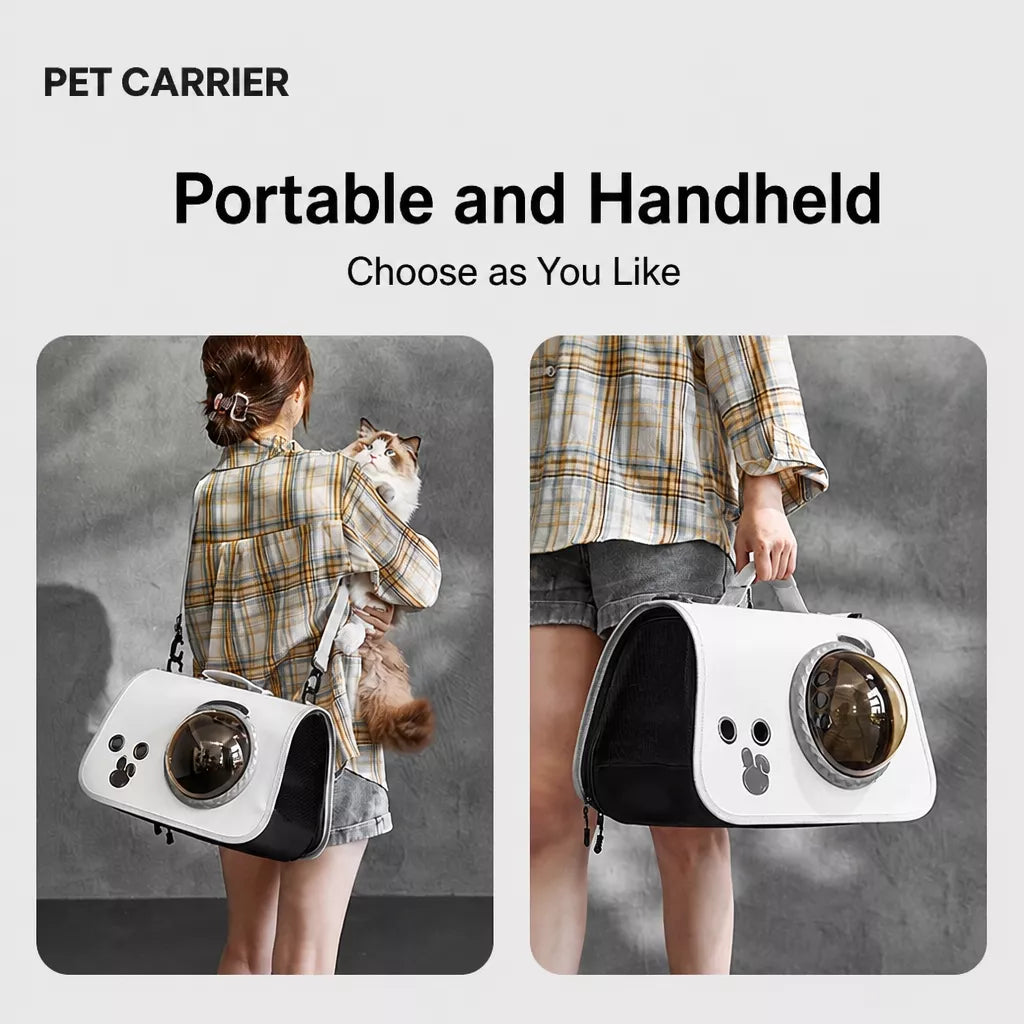 Nylon Space Capsule Pet Carrier Backpack for Cats & Small Pets