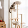 Rubberwood Cat Tree with Hideaway and Climbing Platform