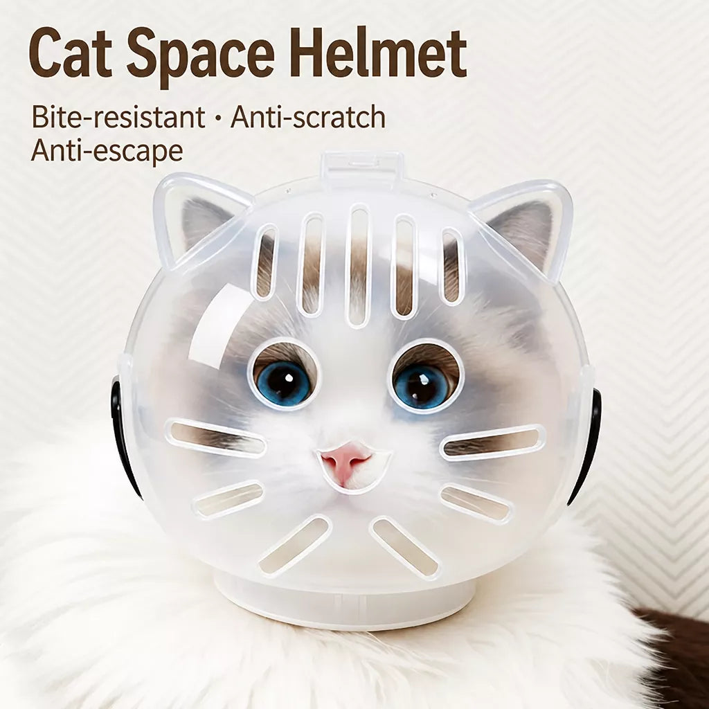 Plastic Recovery Cone for Cats During Grooming and Care