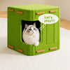 Multi-Level Cat Tree with Enclosed House and Scratching Surface