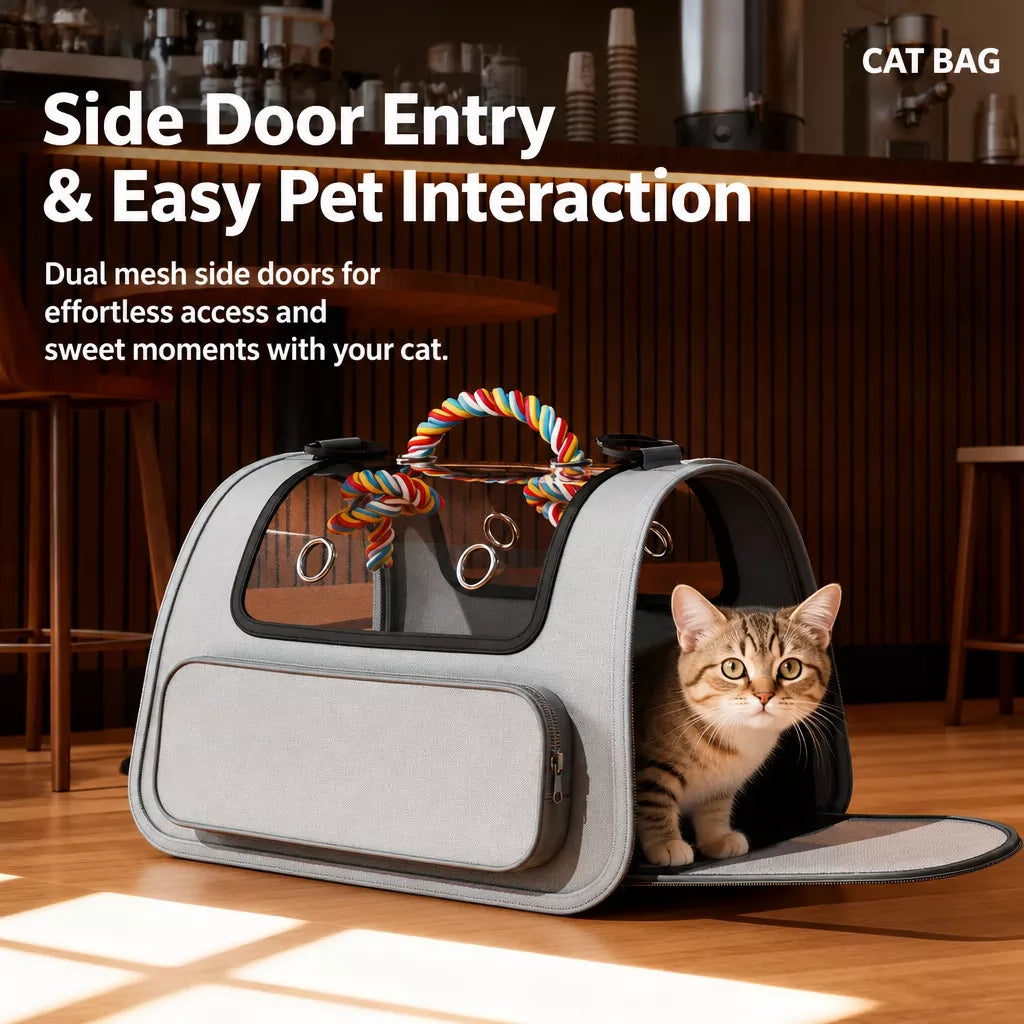 Breathable Pet Carrier Backpack with Handheld Carry Option
