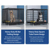 Indoor Iron Dog Crate with Tray and Locking Casters