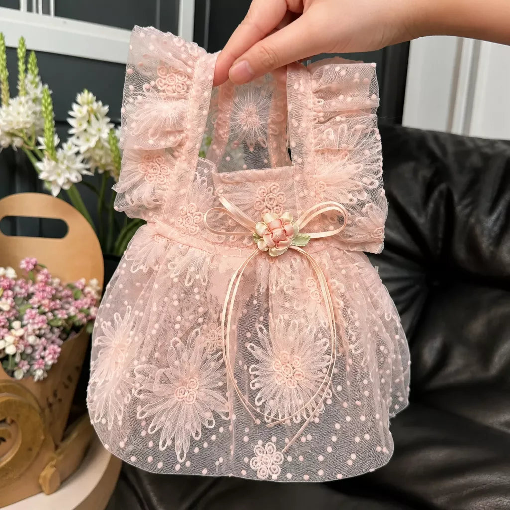 Pet Princess Dress with Leash Ring for Small Dogs and Cats