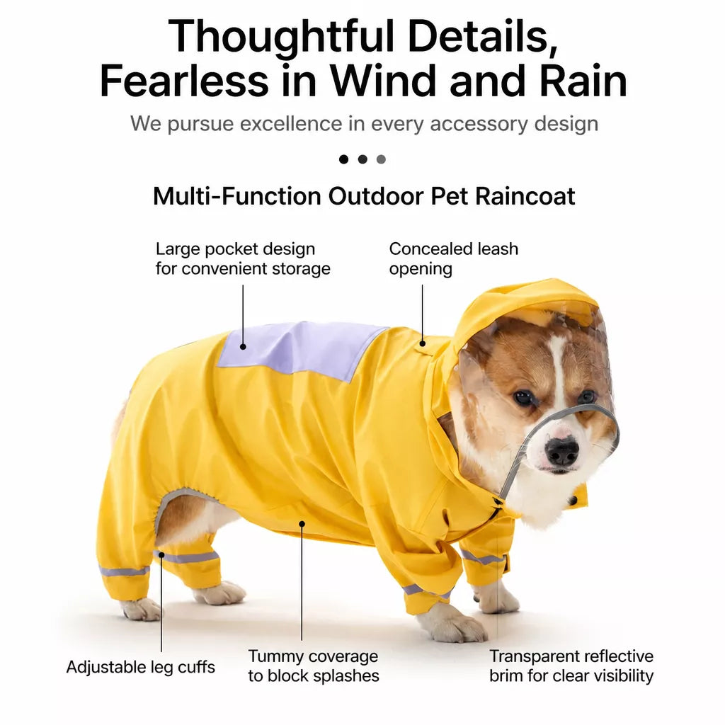 Dog Raincoat for Small to Medium Dogs