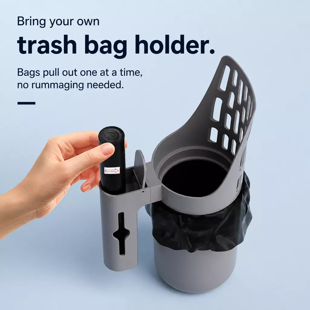 Cat Litter Scoop with Built-In Waste Bag Holder