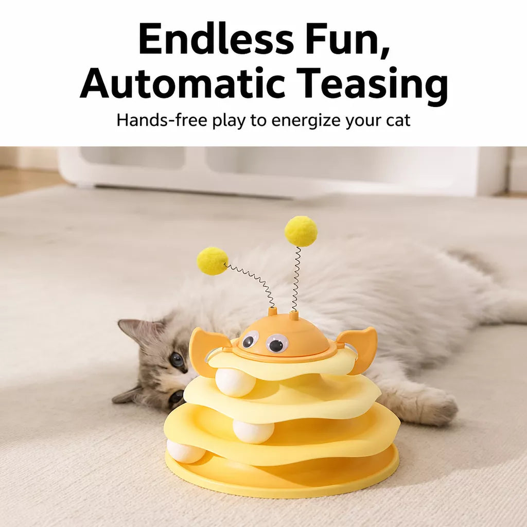 Interactive Cat Spinning Track Ball Toy