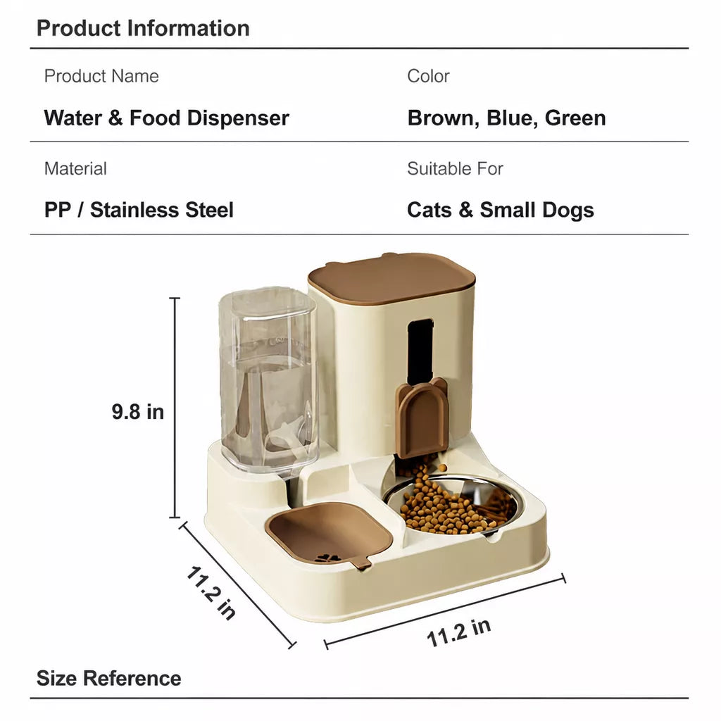 Two-Bowl Pet Feeding Set for Cats and Dogs