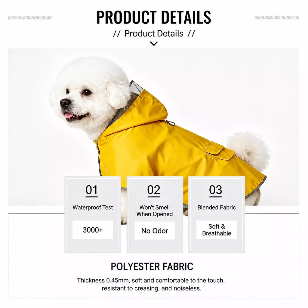 Dog Raincoat for Small and Medium Dogs