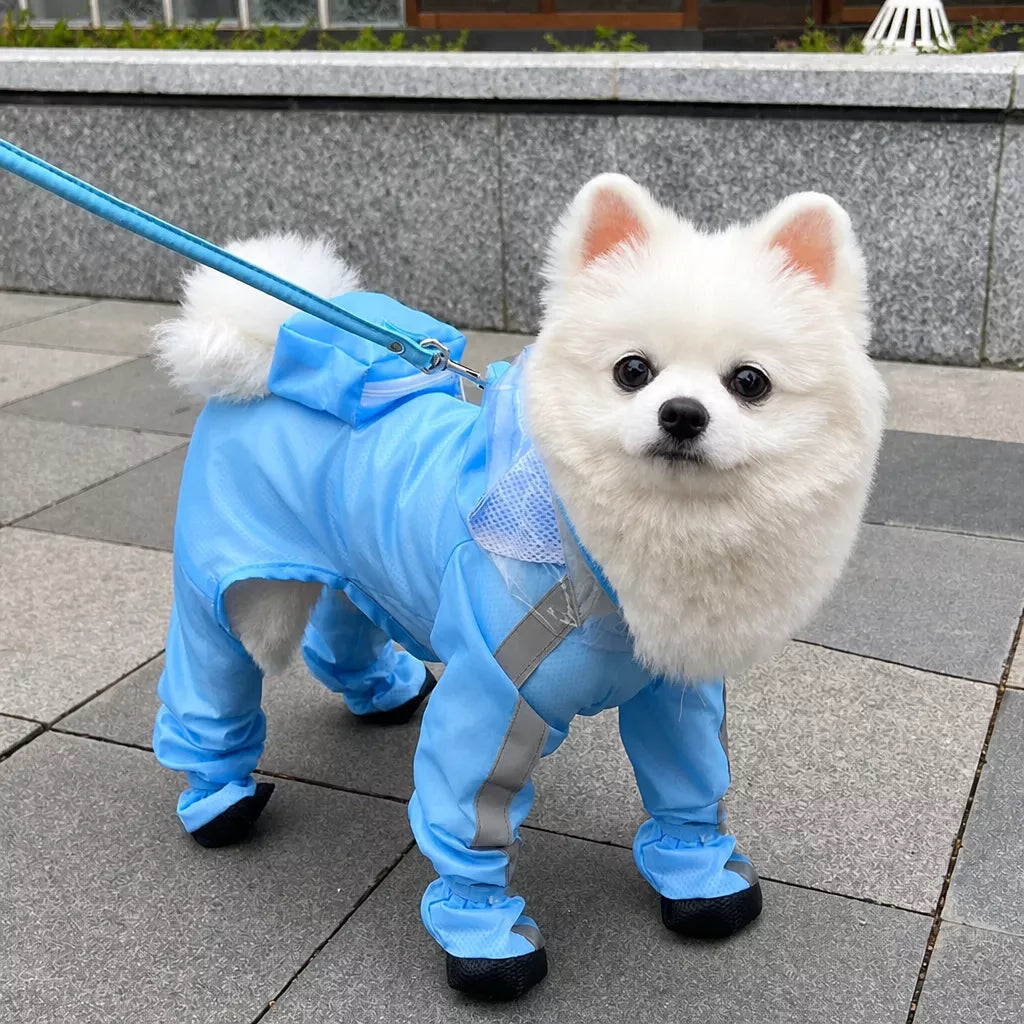Four-Leg Waterproof Raincoat for Small Dogs