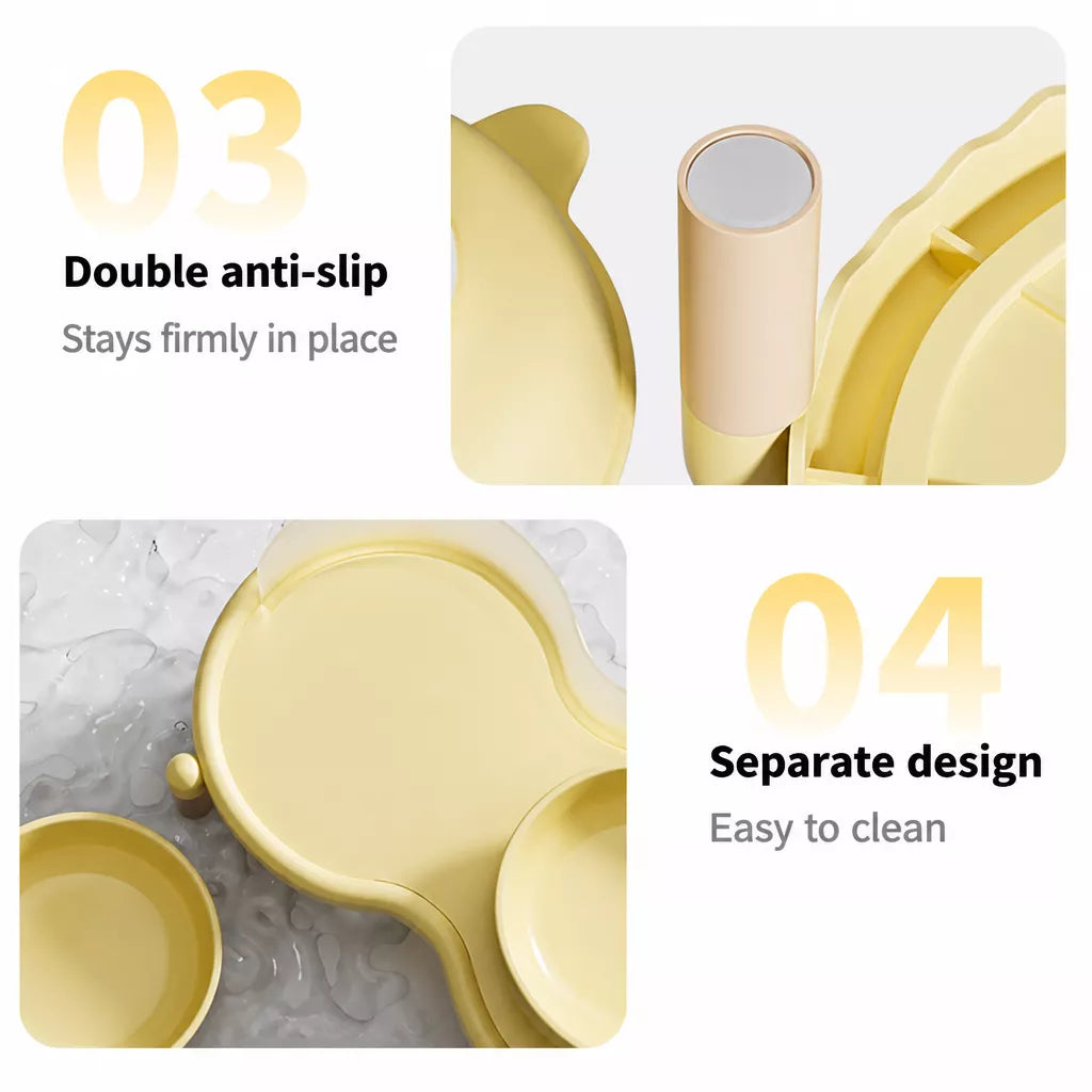 Elevated Ceramic Pet Bowl Set with a Double-Bowl Stand