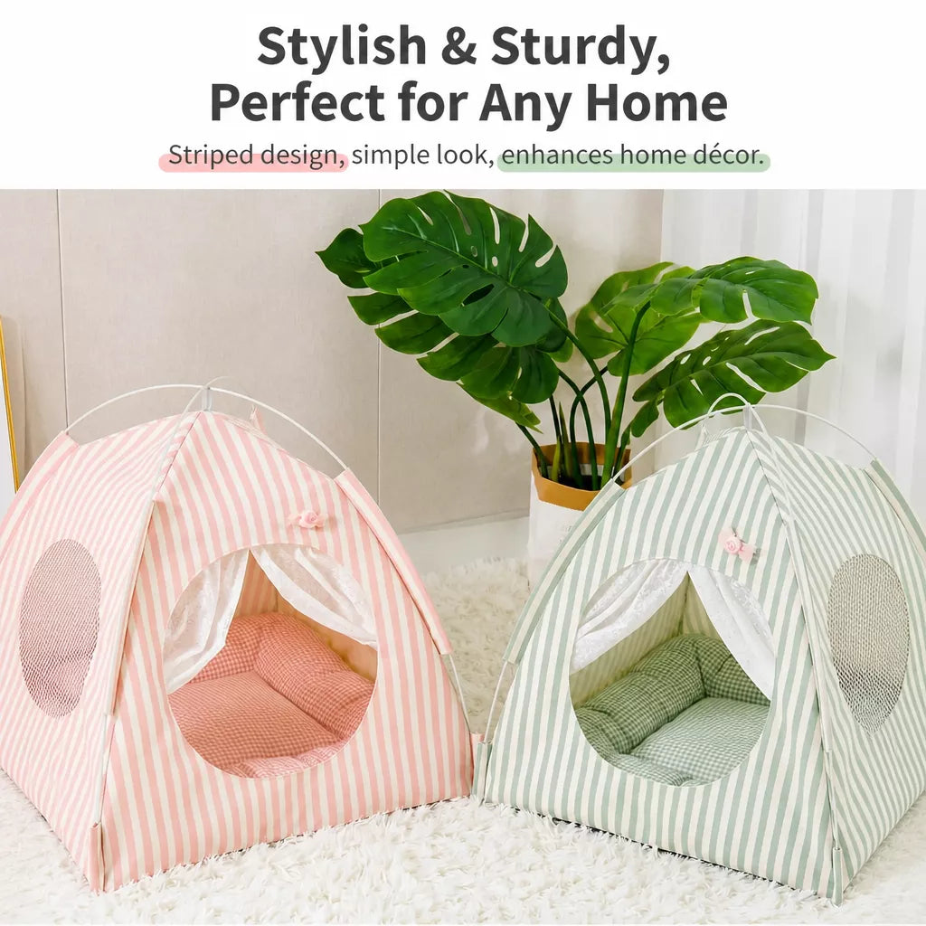 Indoor Tent Bed for Cats & Dogs with Washable Cover