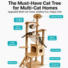 Multi-Level Solid Wood Cat Tree with Scratching Post