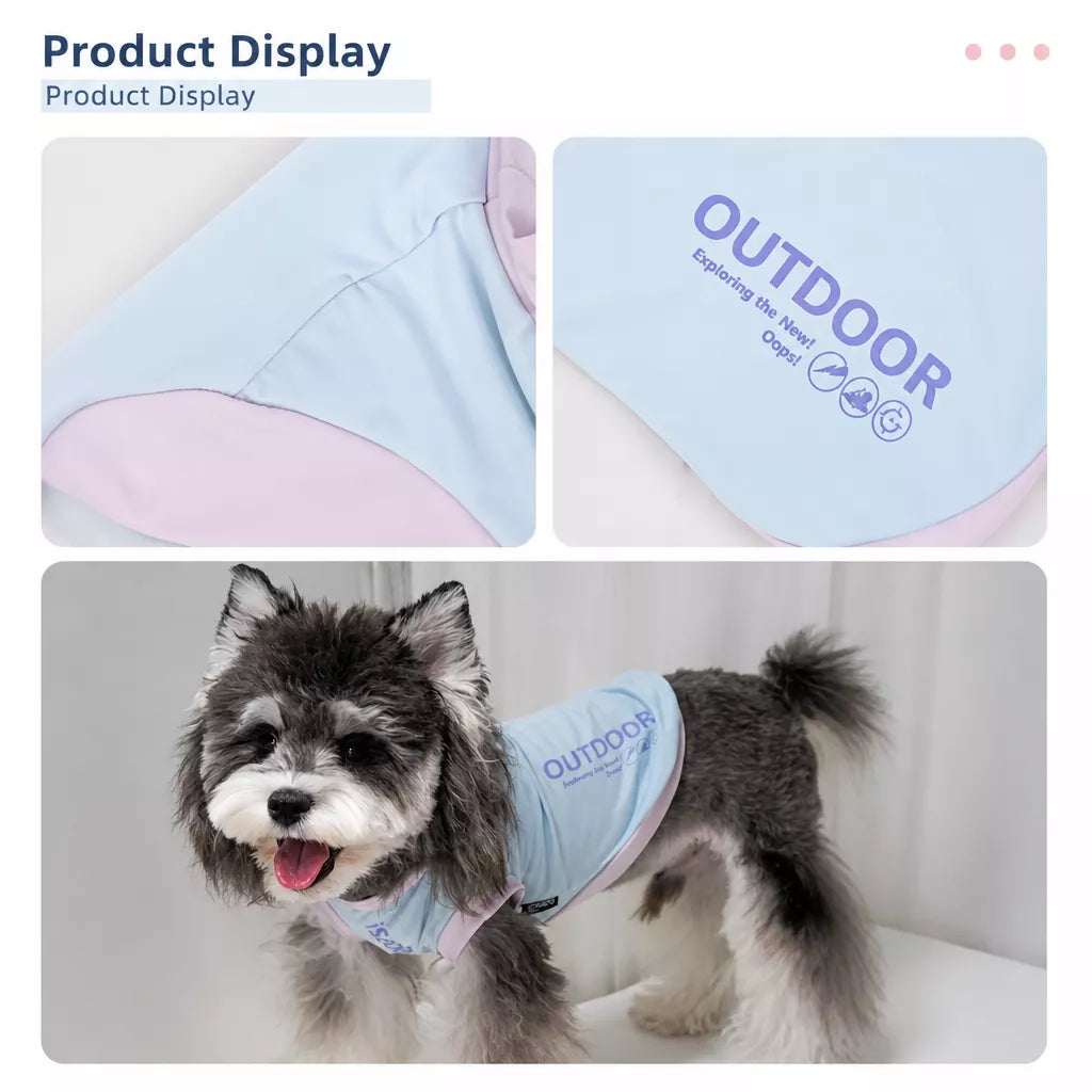 Lightweight Printed Color-Block Dog Vest