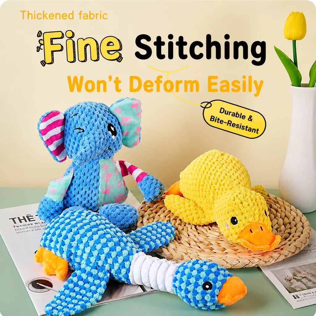 Plush Squeaky Dog Toy with Playful Animal Designs