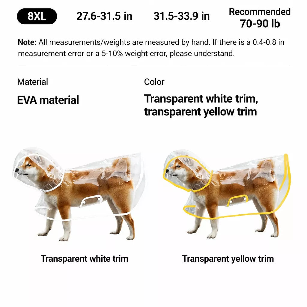EVA Rain Poncho for Dogs