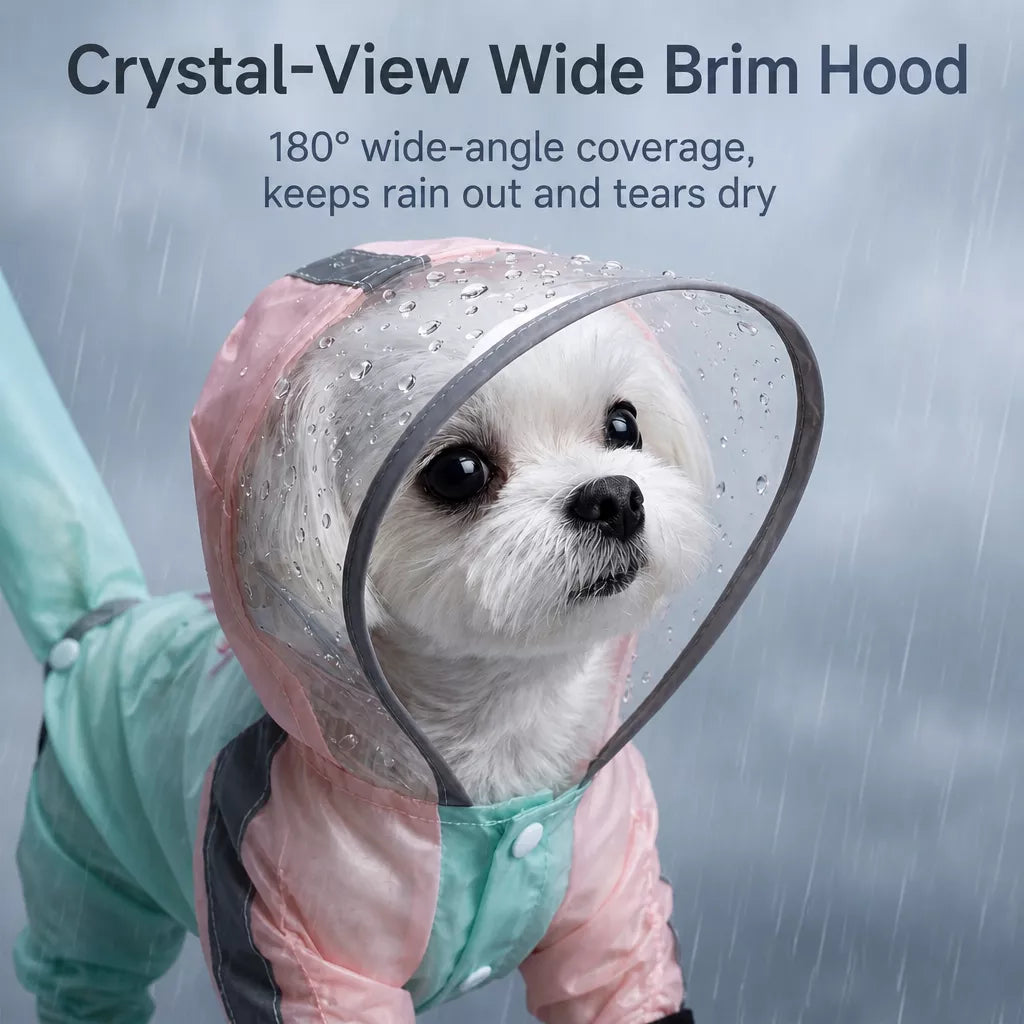 Waterproof Four-Leg Raincoat for Small Dogs