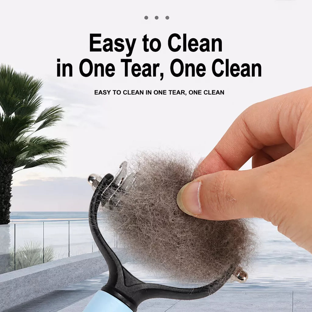 Double-Sided Dematting & Deshedding Brush for Dogs and Cats