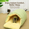Enclosed Plush Pet Bed for Cats and Small Dogs