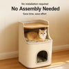 Two-Level Square Sisal Cat Scratcher Barrel with Resting Space