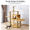 Solid Wood Cat Tree with Bed and Scratching Posts