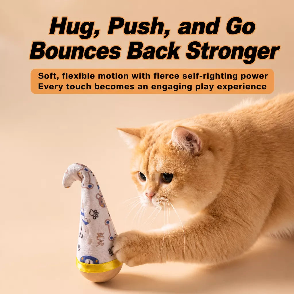 Interactive Wobble Feather Cat Toy for Batting and Pouncing