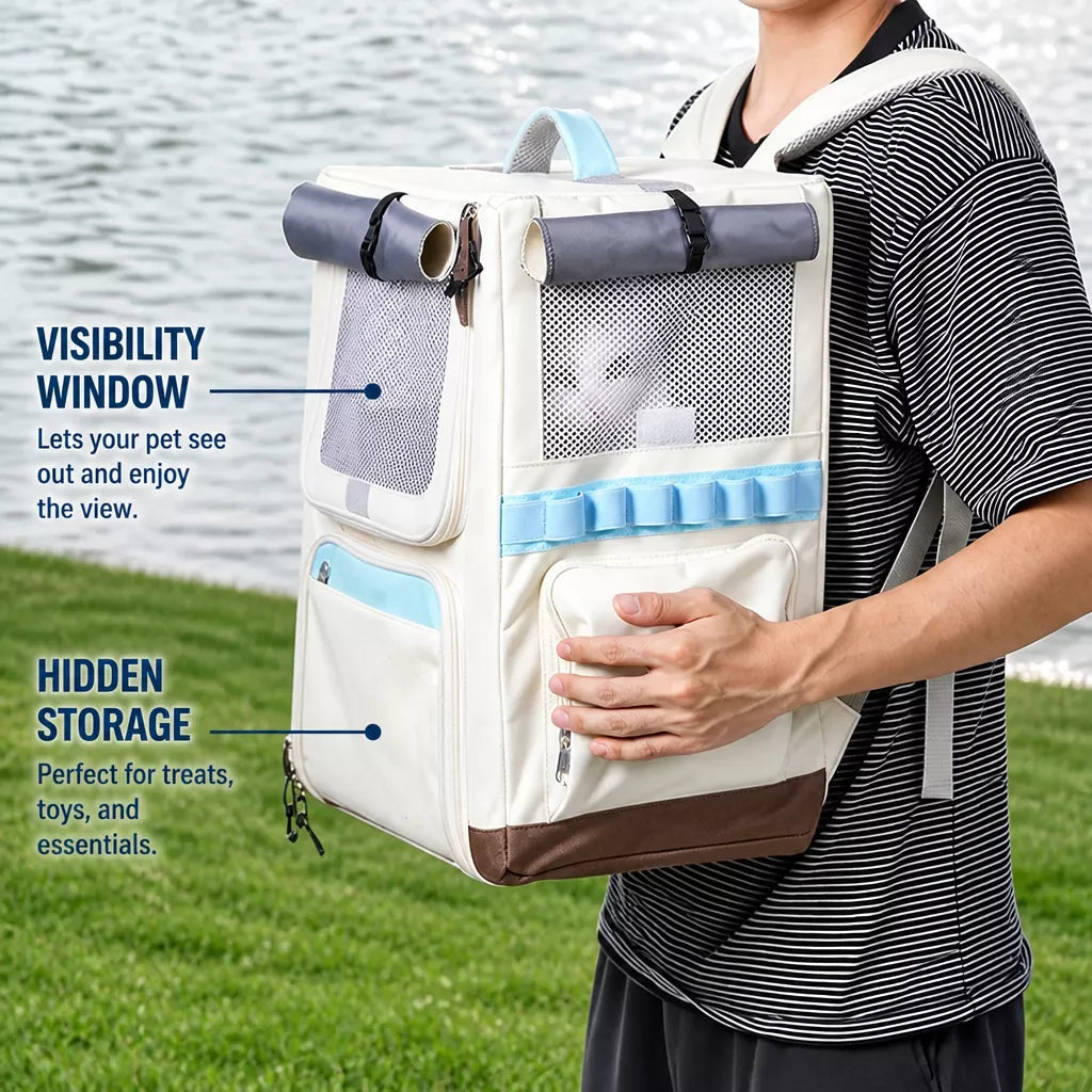 Concealed-Design Pet Carrier Backpack
