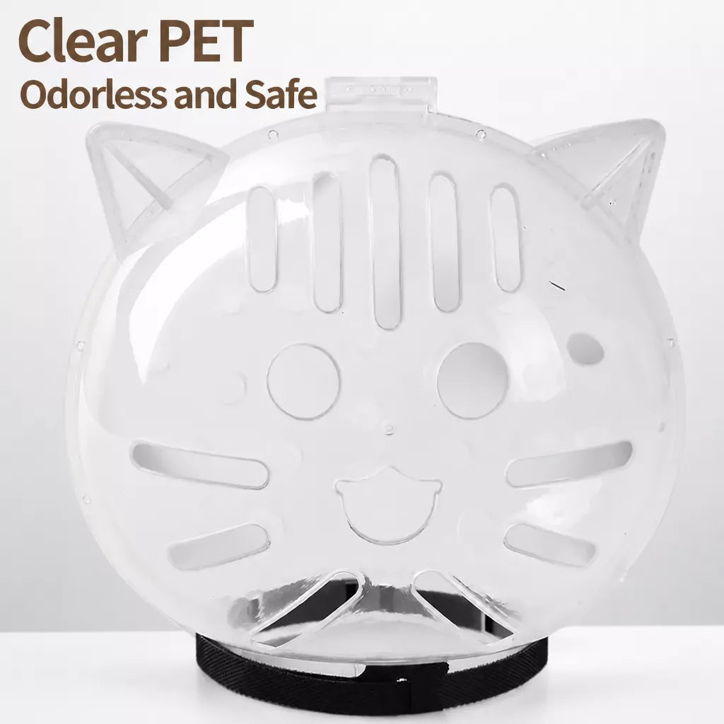 Plastic Recovery Cone for Cats During Grooming and Care