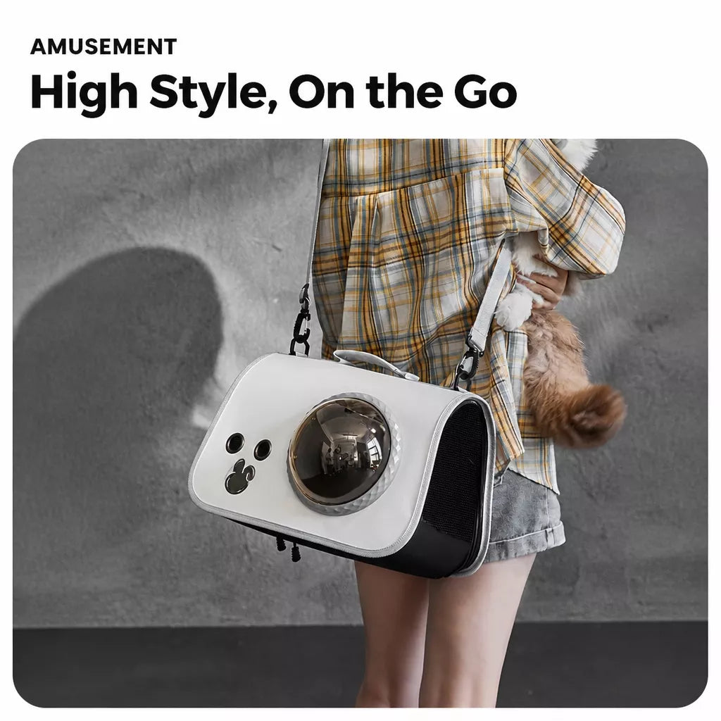 Nylon Space Capsule Pet Carrier Backpack for Cats & Small Pets