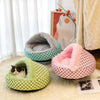 Cozy Semi-Enclosed Round Pet Bed for Cats and Small Dogs