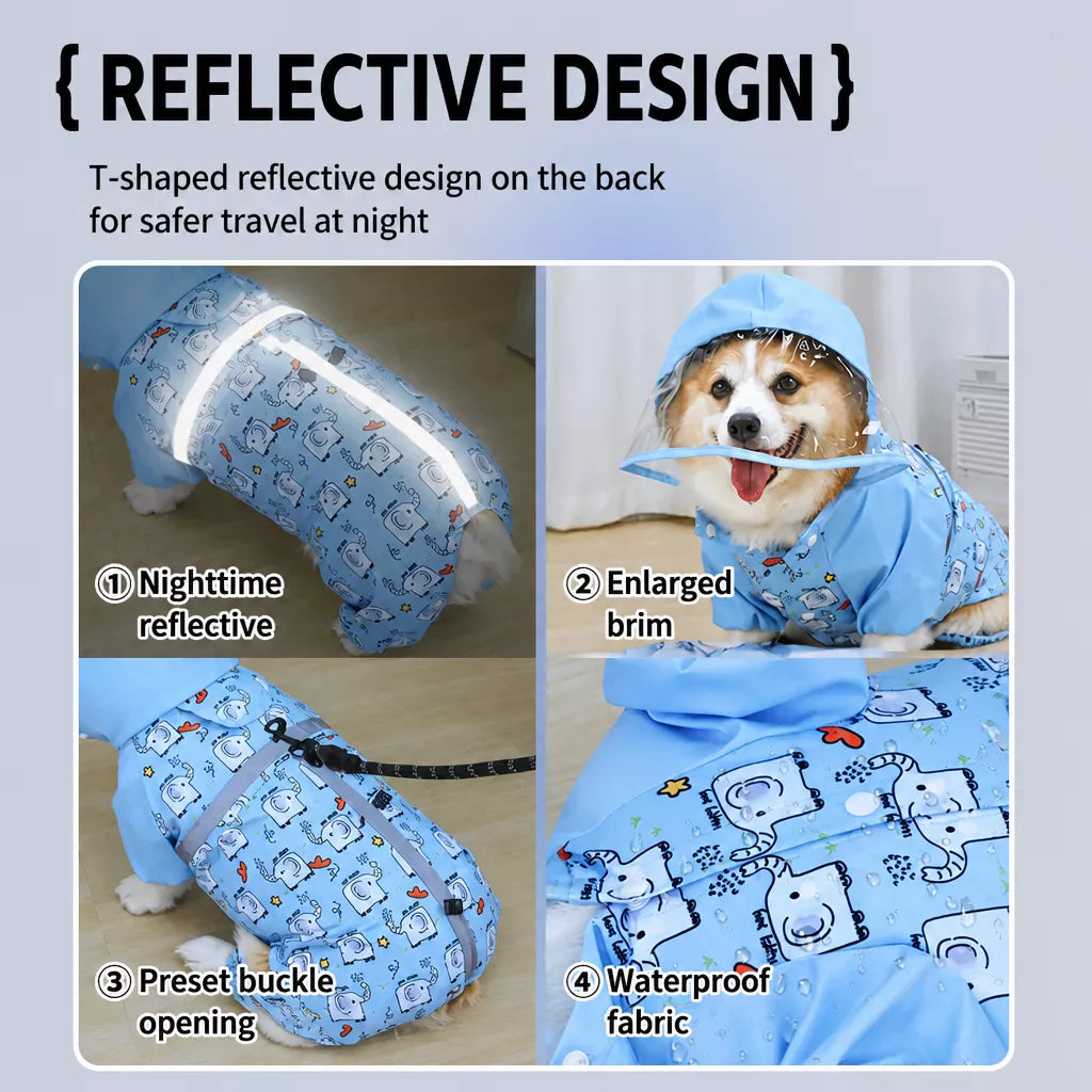 Full-Coverage Four-Leg Dog Raincoat