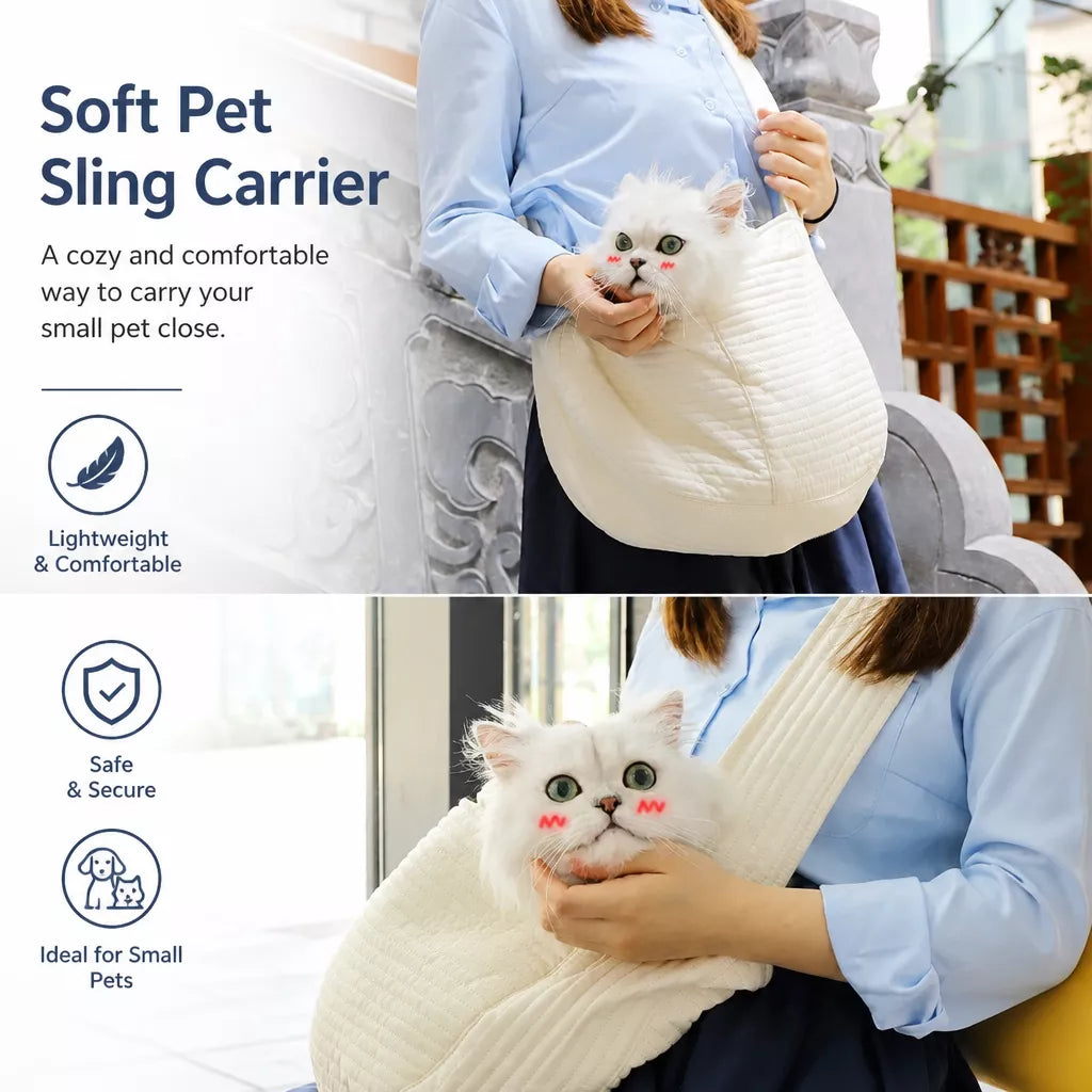 Front-Carry Canvas Cat Carrier Backpack for Walks and Travel
