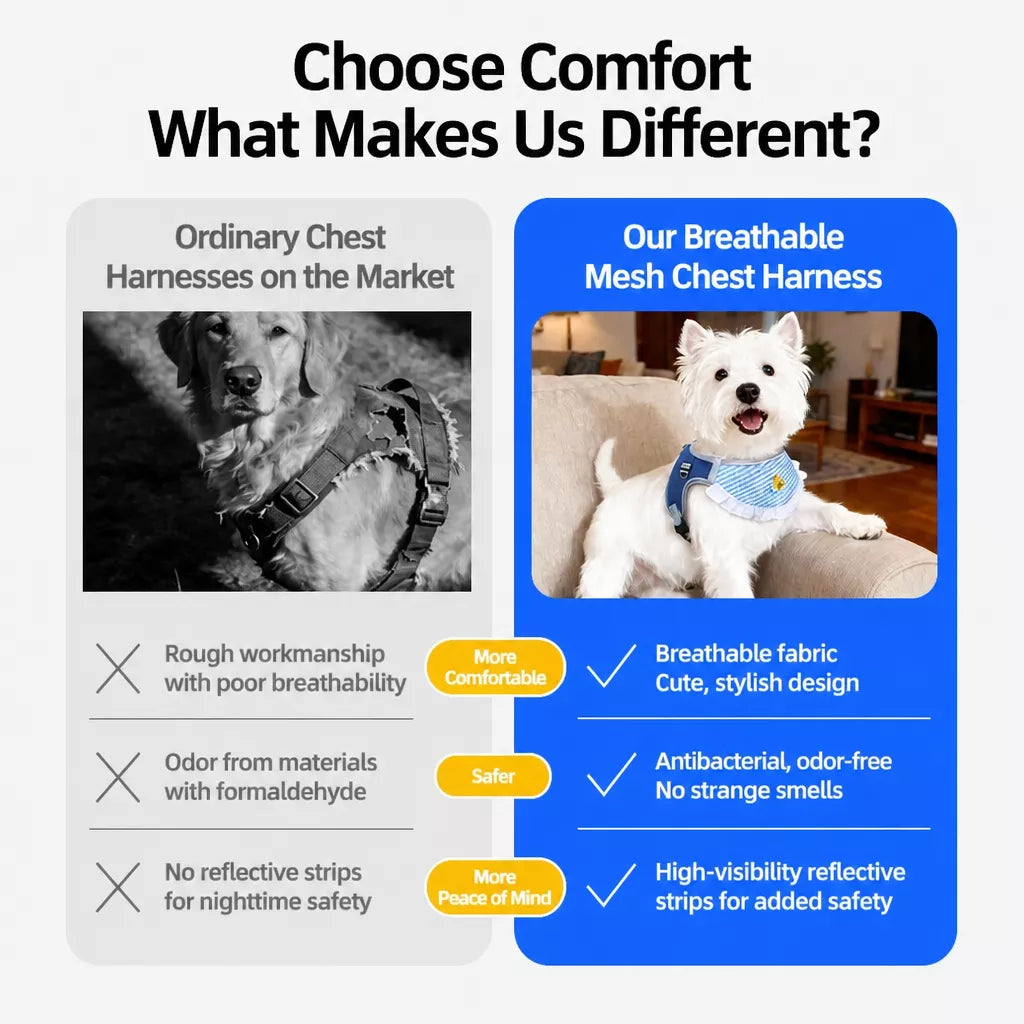 Nylon Vest-Style Dog Harness for Small to Medium Dogs