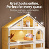 Multi-Tier Enclosed Cat Condo with Litter Area