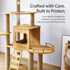 Solid Wood Cat Tree with Bed and Scratching Posts