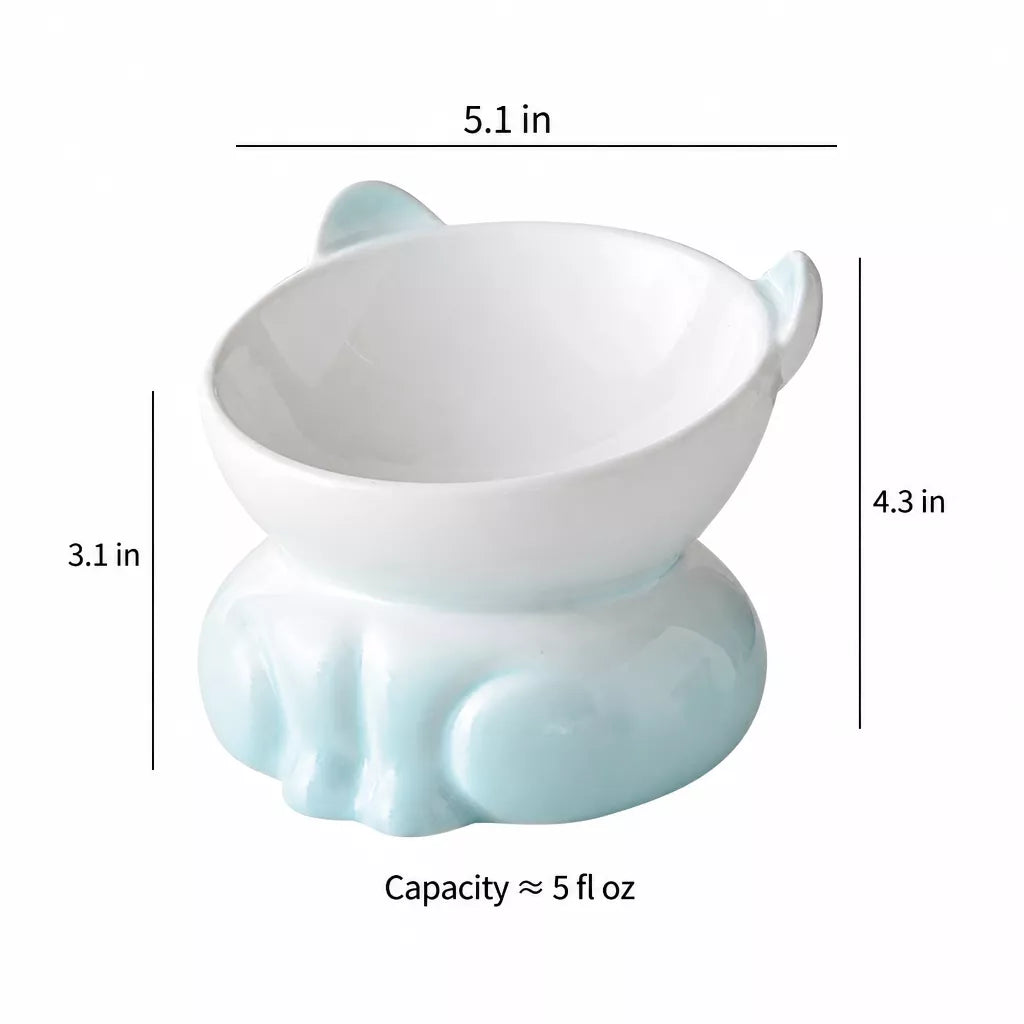 Elevated Ceramic Cat Bowl