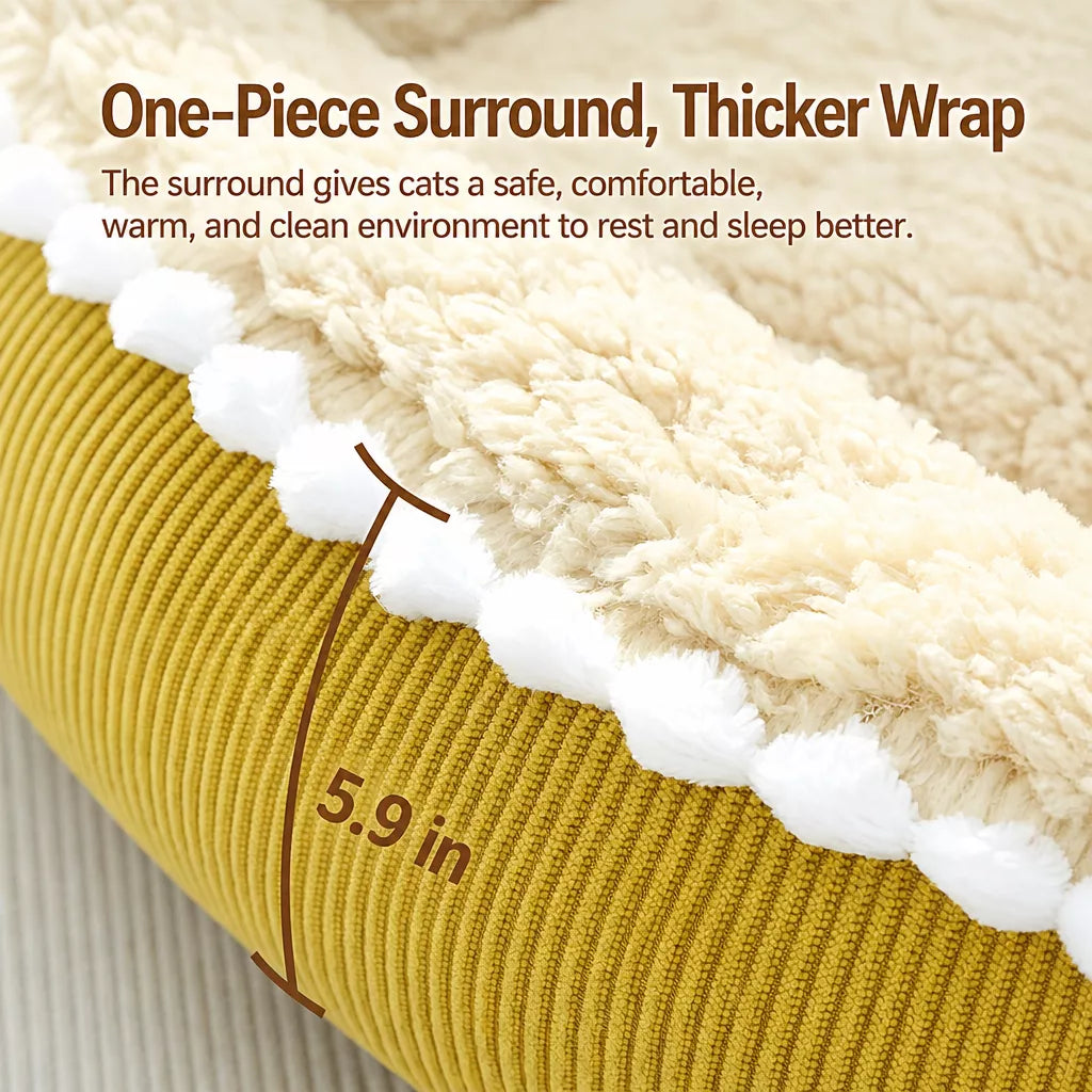 Semi-Enclosed Cat & Dog Bed with Removable, Washable Design