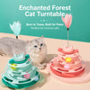 Cat Spinning Wheel Toy with Feather Wand and Play Balls
