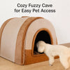 Enclosed Polyester Pet Bed House for Dogs and Cats
