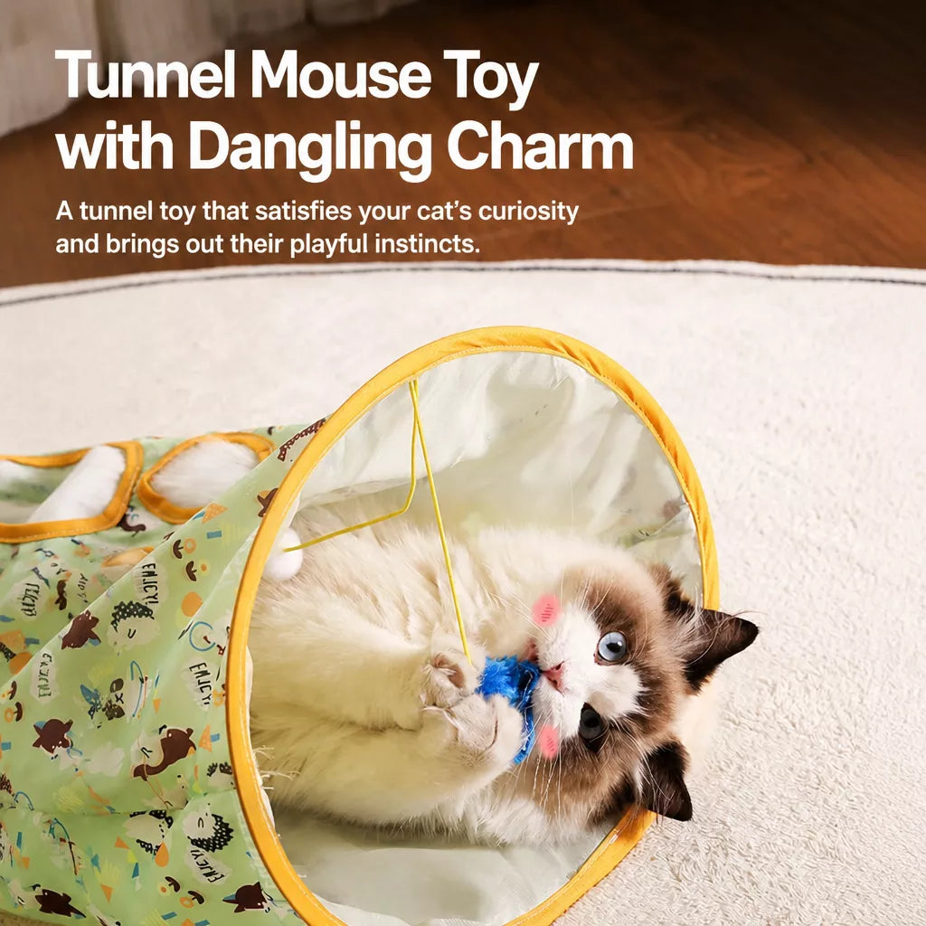 Foldable Oxford Cloth Cat Tunnel Toy with Crinkle Sound
