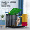 Indoor Iron Dog Crate with Tray and Locking Casters