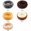 Round Faux Plush Pet Bed for Cats and Dogs Up to 38 lb