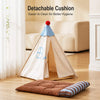 Semi-Enclosed All-Season Cotton-Linen Pet Bed for Cats and Small Dogs